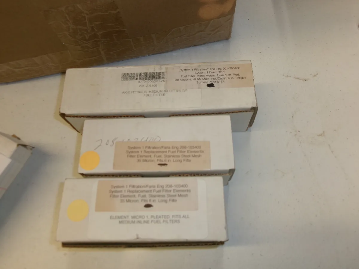 System 1 Inline Fuel Filter & Replacement Elements Lot - 201-203406 & 208-103400
